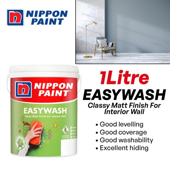 Nippon Paint EasyWash Classy Matt Finish For Interior Wall 1L Nippon Paint EasyWash Classy Matt Finish For Interior Wall 1L
