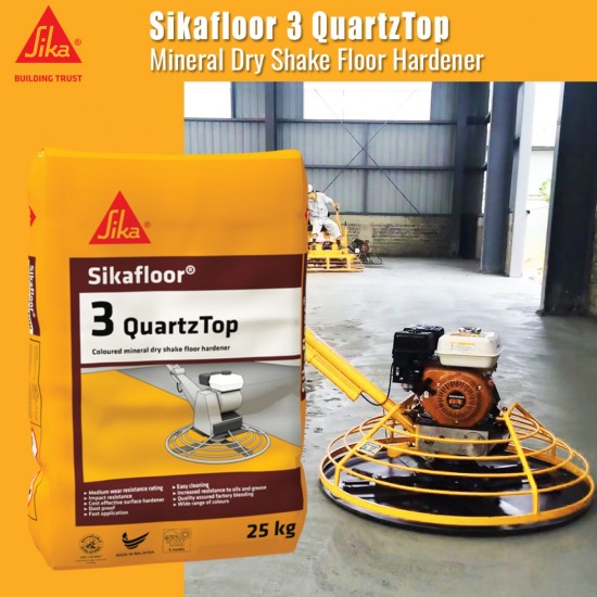 Sikafloor-3 QuartzTop Mineral Dry Shake Floor Hardener 25KG (Natural) Sikafloor-3 QuartzTop Mineral Dry Shake Floor Hardener 25KG (Natural)