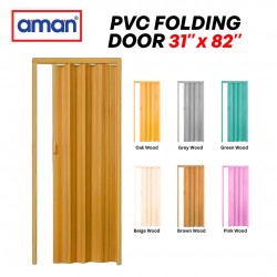 Aman Deluxe PVC Folding Door/Toilet/Bathroom Door 5.0MM (T) 31" (W) x 82" (H)