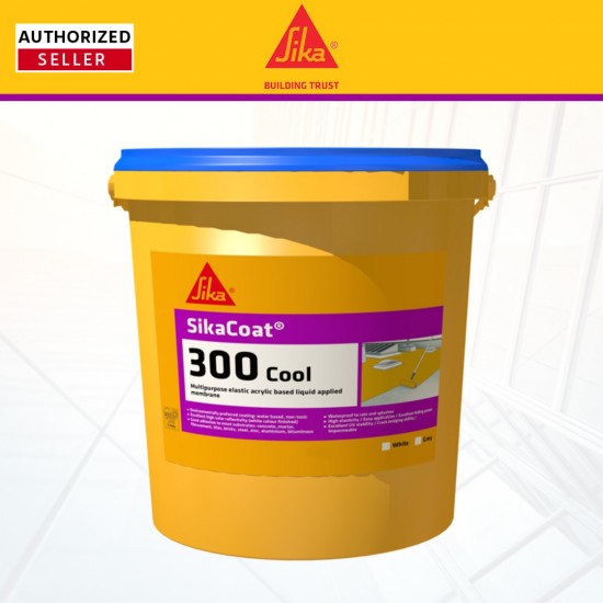 SikaCoat 300 Cool Multipurpose Elastic Acrylic Based Liquid Applied Membrane 20KG (Grey/White)