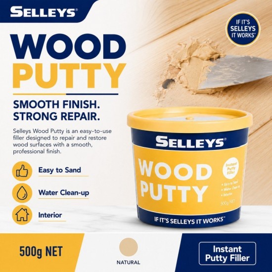 Selleys Wood Putty - Natural/Teak (500g) Selleys Wood Putty - Natural/Teak (500g)