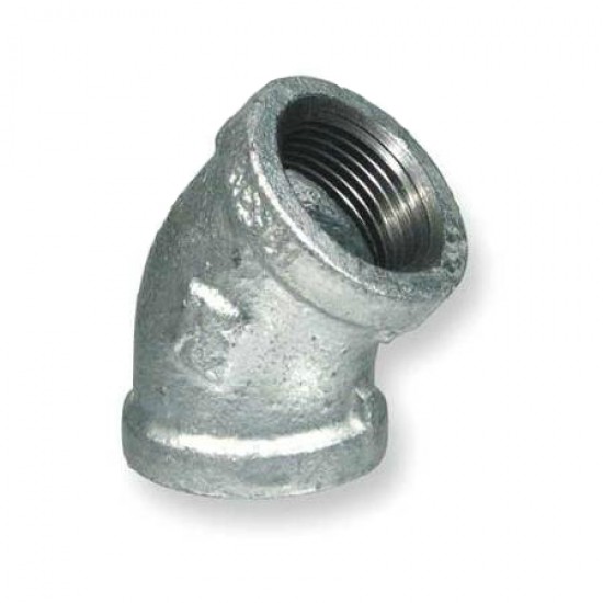 Galvanized Iron (GI) Fittings 45 Degree Equal Elbow 1" 