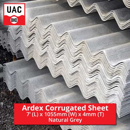 UAC Ardex Corrugated Sheet 7' (2135mm) Natural Grey