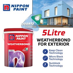 Nippon Paint Weatherbond Water-Based Paint For Exterior 5L 