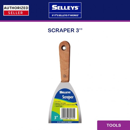 Selleys Scraper Stainless Steel Blade 1'', 1½" 2'', 2½", 3'', 4'', 5'', 6'' Selleys Scraper Stainless Steel Blade 1'', 1½" 2'', 2½", 3'', 4'', 5'', 6''