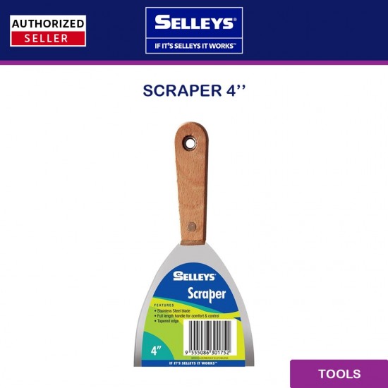 Selleys Scraper Stainless Steel Blade 1'', 1½" 2'', 2½", 3'', 4'', 5'', 6'' Selleys Scraper Stainless Steel Blade 1'', 1½" 2'', 2½", 3'', 4'', 5'', 6''