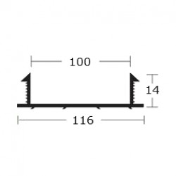 PVC U100 Groove Joint 100MM x 116MM x 14MM x 2M (L)