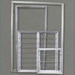THI Electro Galvanized (EG) Metal Window Frame 0.8MM (T) x 130MM (PS) with Adjustable Louvres & Security Bars 6' (W) x 4' (H)