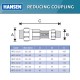 Hansen Fittings HRC 25.20 Reducing Coupling 25MM x 20MM - Black