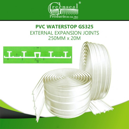 Greenseal PVC Waterstop GS352 Internal Expansion Joints 200MM (W) x 20M (L) Greenseal PVC Waterstop GS352 Internal Expansion Joints 200MM (W) x 20M (L)