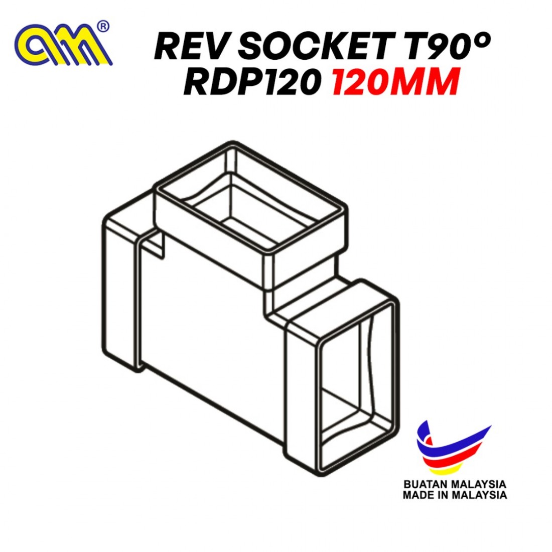Arensi-Marley Rectangular Down Pipe Fitting RDP120 Reverse T90° Socket ...