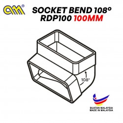 Arensi-Marley Rectangular Down Pipe Fitting RDP100 Socket Bend 108° 100MM
