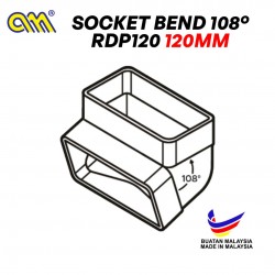 Arensi-Marley Rectangular Down Pipe Fitting RDP120 Socket Bend 108° 120MM