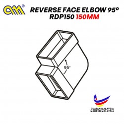 Arensi-Marley Rectangular Down Pipe Fitting RDP150 Reverse Face Elbow 95° 150MM