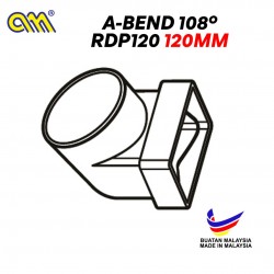 Arensi-Marley Rectangular Down Pipe Fitting RDP120 A-Bend 108° 120MM