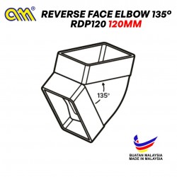Arensi-Marley Rectangular Down Pipe Fitting RDP120 Reverse Face Elbow 135° 120MM