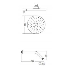 Aimer AMSH-6206 Rain Shower With Arm