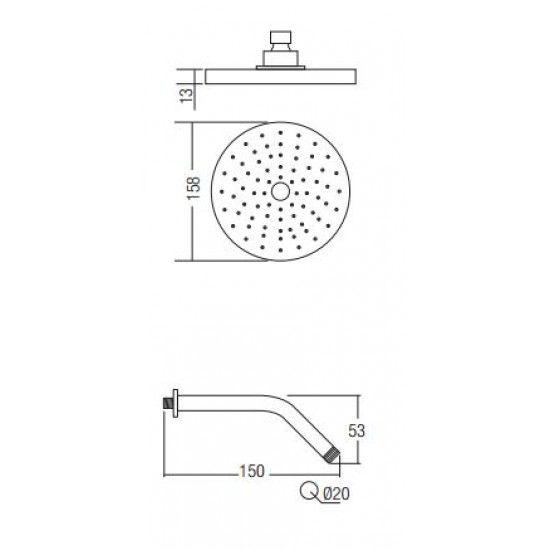Aimer AMSH-6206 Rain Shower With Arm