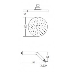Aimer AMSH-6308 Rain Shower With Arm