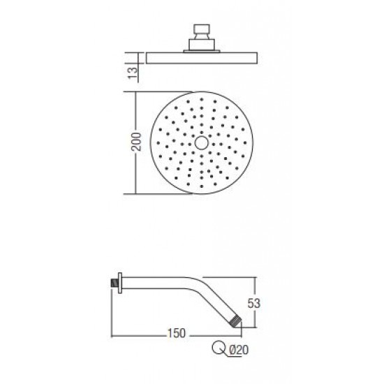 Aimer AMSH-6308 Rain Shower With Arm