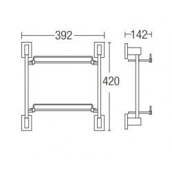 Aimer AMBA-83800 Double Glass Shelf 392MM (L)