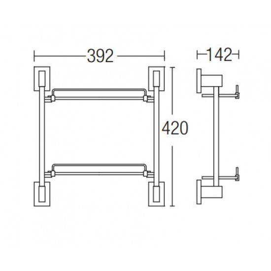 Aimer AMBA-83800 Double Glass Shelf 392MM (L)