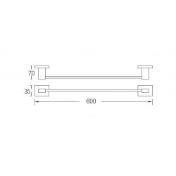 Aimer AMBA-83803 Single Towel Rail 600MM (L)