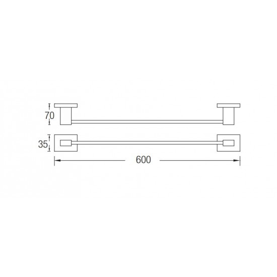 Aimer AMBA-83803 Single Towel Rail 600MM (L)