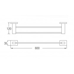 Aimer AMBA-83804 Double Towel Rail 600MM (L)