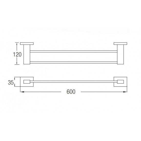 Aimer AMBA-83804 Double Towel Rail 600MM (L)