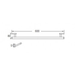 Aimer AMBA-85803 Single Towel Rail 600MM (L)