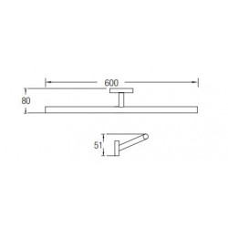 Aimer AMBA-85803A Single Towel Rack 600MM (L)