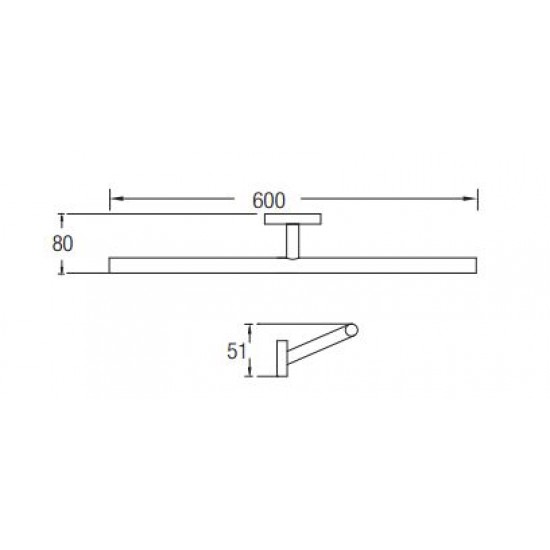 Aimer AMBA-85803A Single Towel Rack 600MM (L)