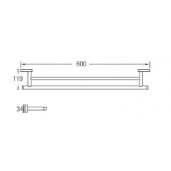 Aimer AMBA-85804 Double Towel Rack 600MM (L)