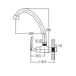 Aimer AMFC-1957 Kitchen Wall Sink Tap