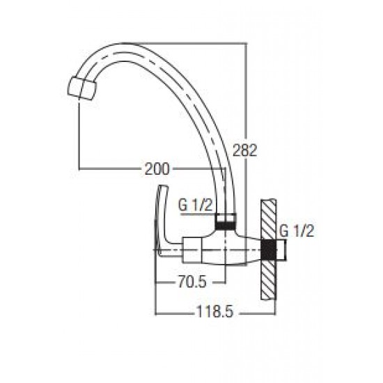 Aimer AMFC-1957 Kitchen Wall Sink Tap