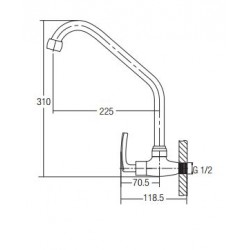 Aimer AMFC-1957A Kitchen Wall Sink Tap