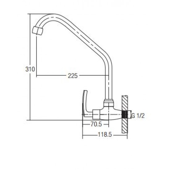 Aimer AMFC-1957A Kitchen Wall Sink Tap