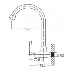 Aimer AMFC-1957C Kitchen Wall Sink Tap