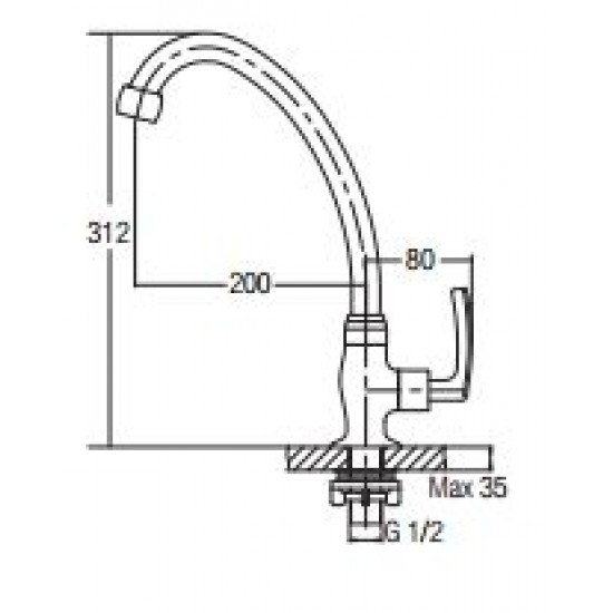 Aimer AMFC-1958 Kitchen Pillar Wall Sink Tap