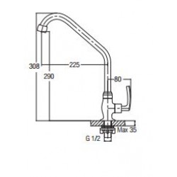 Aimer AMFC-1958A Kitchen Pillar Wall Sink Tap