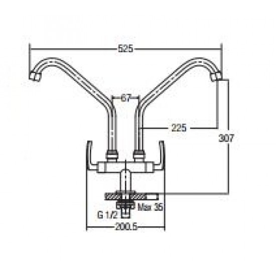 Aimer AMFC-1960A Double Spout Kitchen Pillar Sink Tap