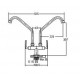 Aimer AMFC-1960A Double Spout Kitchen Pillar Sink Tap
