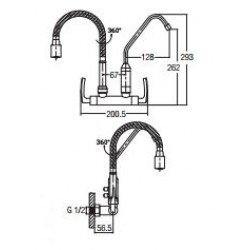 Aimer AMFC-1959F Flexible Hose Kitchen Wall Sink Tap With Filter