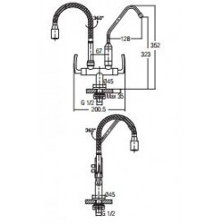 Aimer AMFC-1960F Flexible Hose Kitchen Pillar Sink Tap With Filter