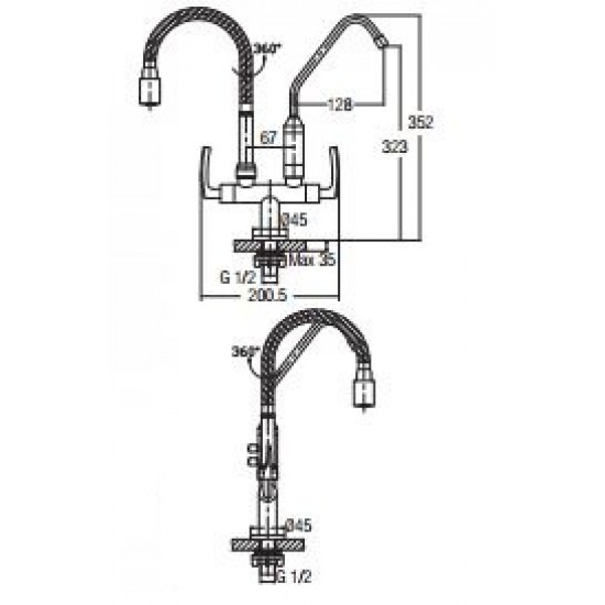 Aimer AMFC-1960F Flexible Hose Kitchen Pillar Sink Tap With Filter