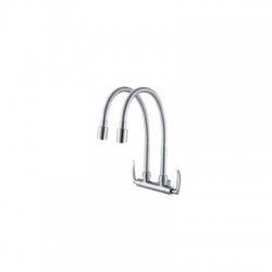 Aimer AMFC-1959H Double Flexible Hose Kitchen Wall Sink Tap