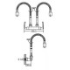 Aimer AMFC-1959H Double Flexible Hose Kitchen Wall Sink Tap