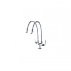 Aimer AMFC-1960H Double Flexible Hose Kitchen Pillar Sink Tap