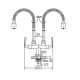Aimer AMFC-1960H Double Flexible Hose Kitchen Pillar Sink Tap